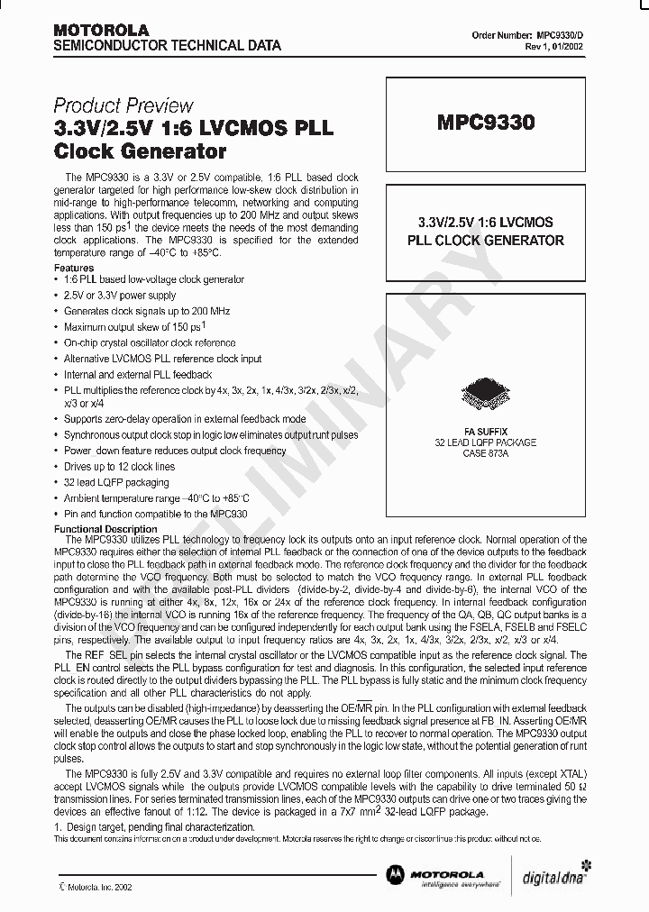 MPC9330_480808.PDF Datasheet