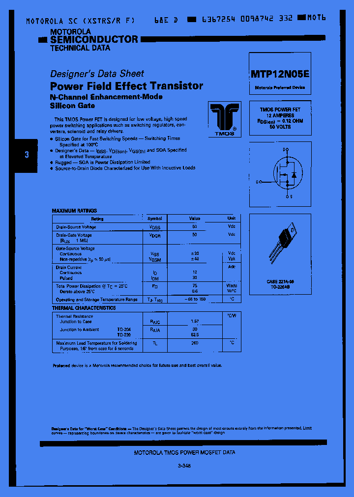 MTP12N05E_446168.PDF Datasheet