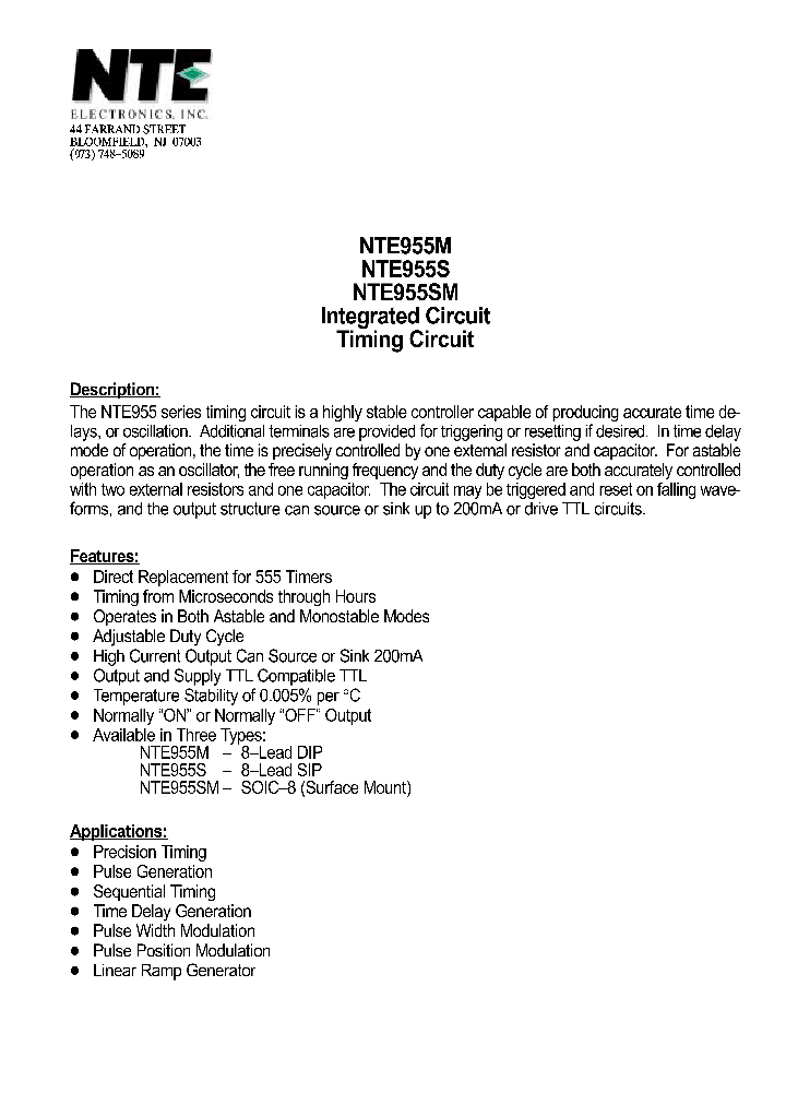 NTE955_470681.PDF Datasheet