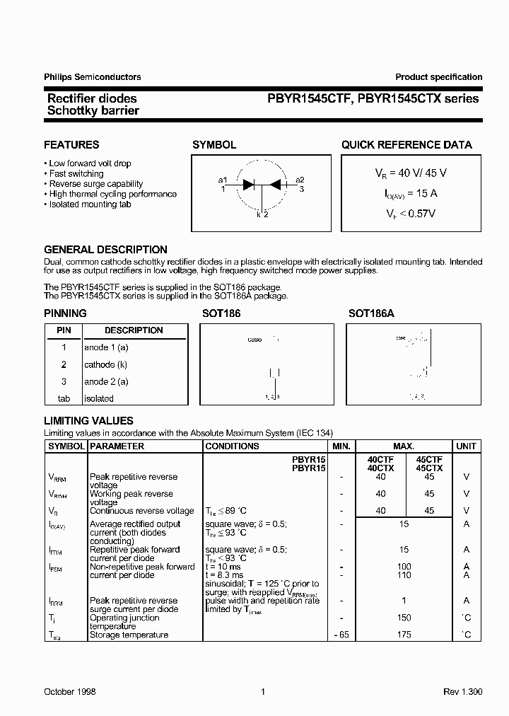 PBYR1540CTF_235181.PDF Datasheet