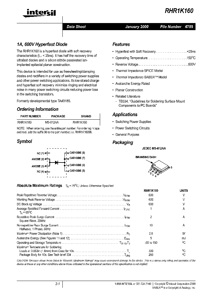 RHR1K160_439217.PDF Datasheet