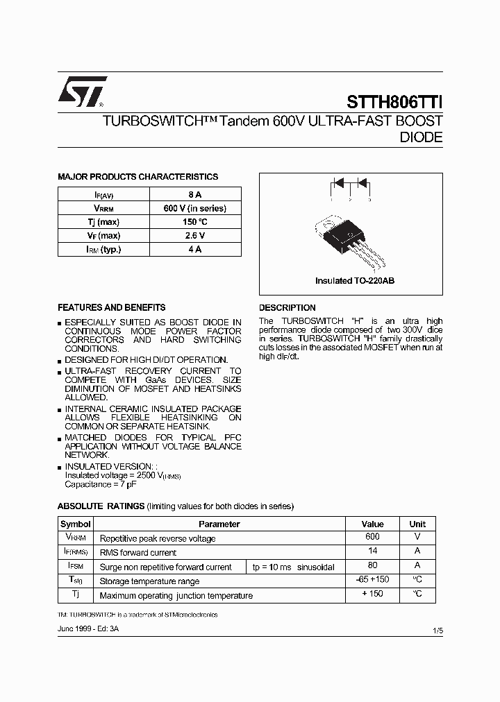 STTH806TTI_468117.PDF Datasheet