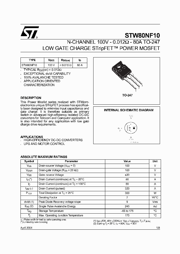 STW80NF10_475126.PDF Datasheet