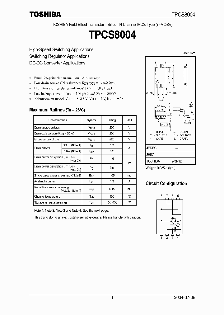 TPCS8004_460887.PDF Datasheet