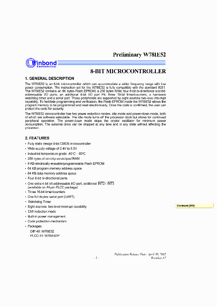W78IE52_457751.PDF Datasheet