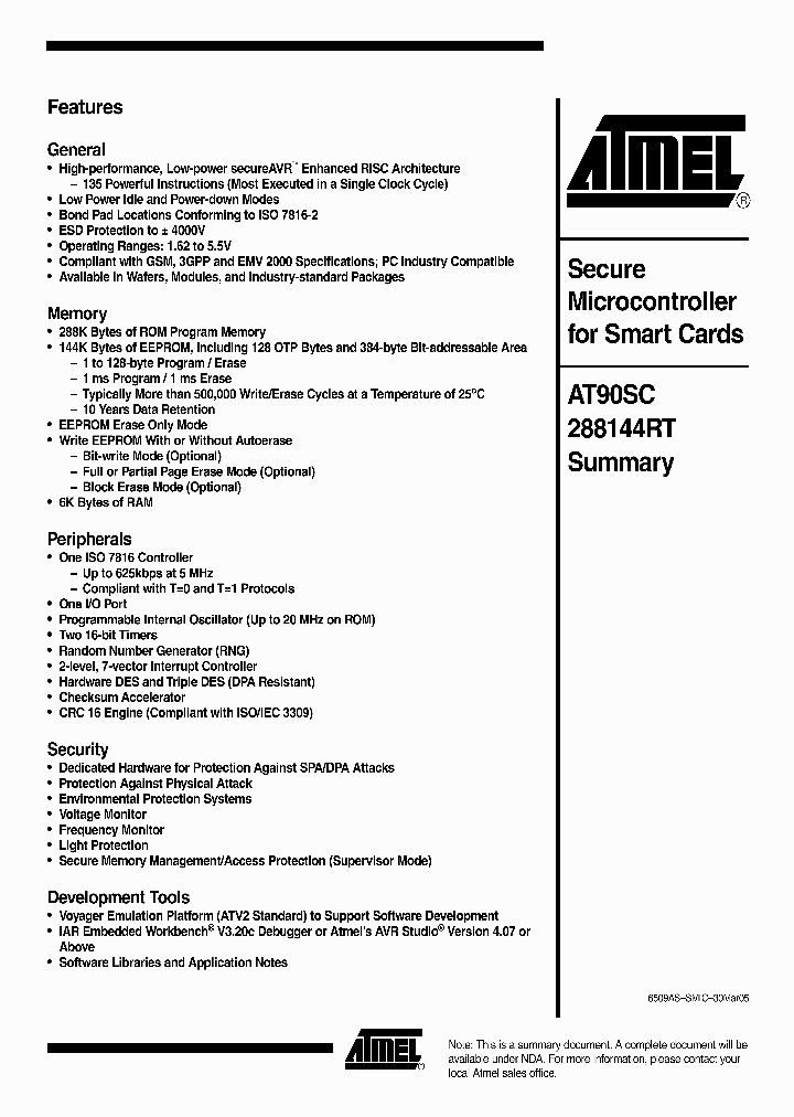 AT90SC288144RT_553814.PDF Datasheet