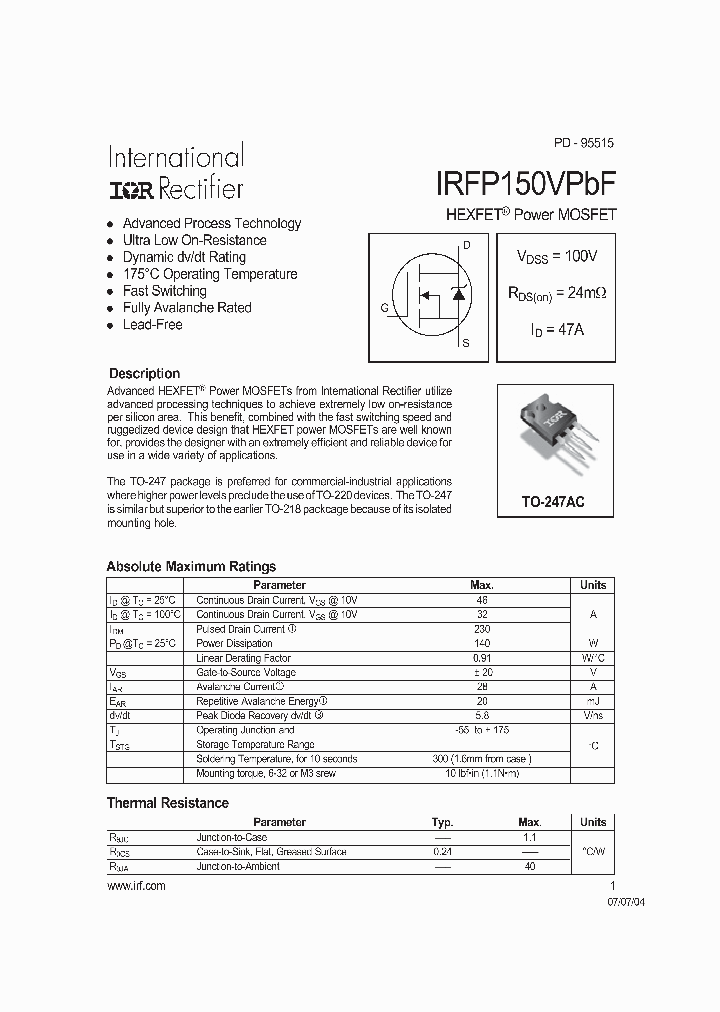 IRFP150VPBF_499655.PDF Datasheet