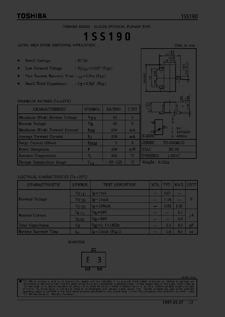 1SS190_600555.PDF Datasheet