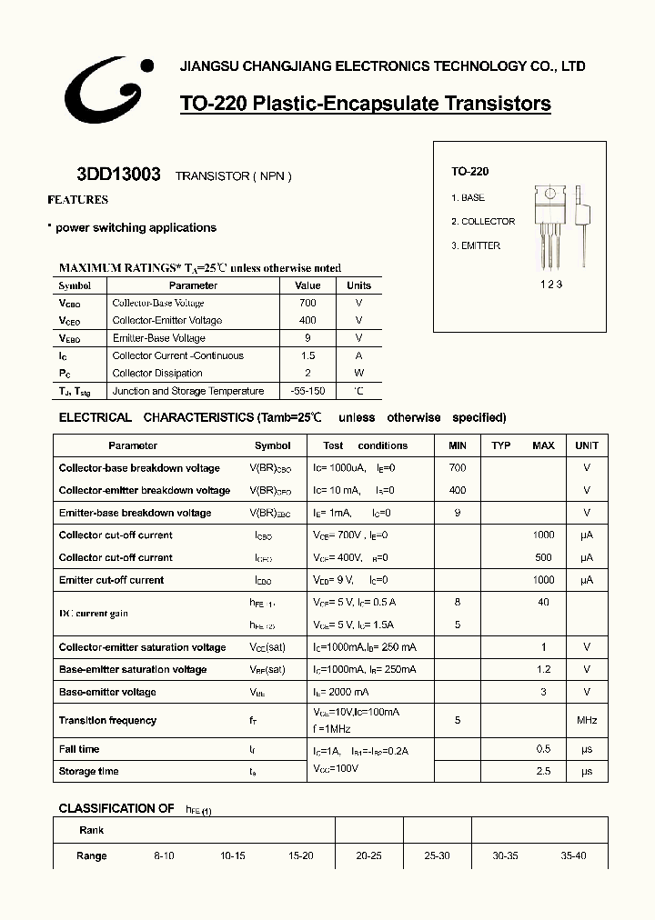 3DD13003_606591.PDF Datasheet
