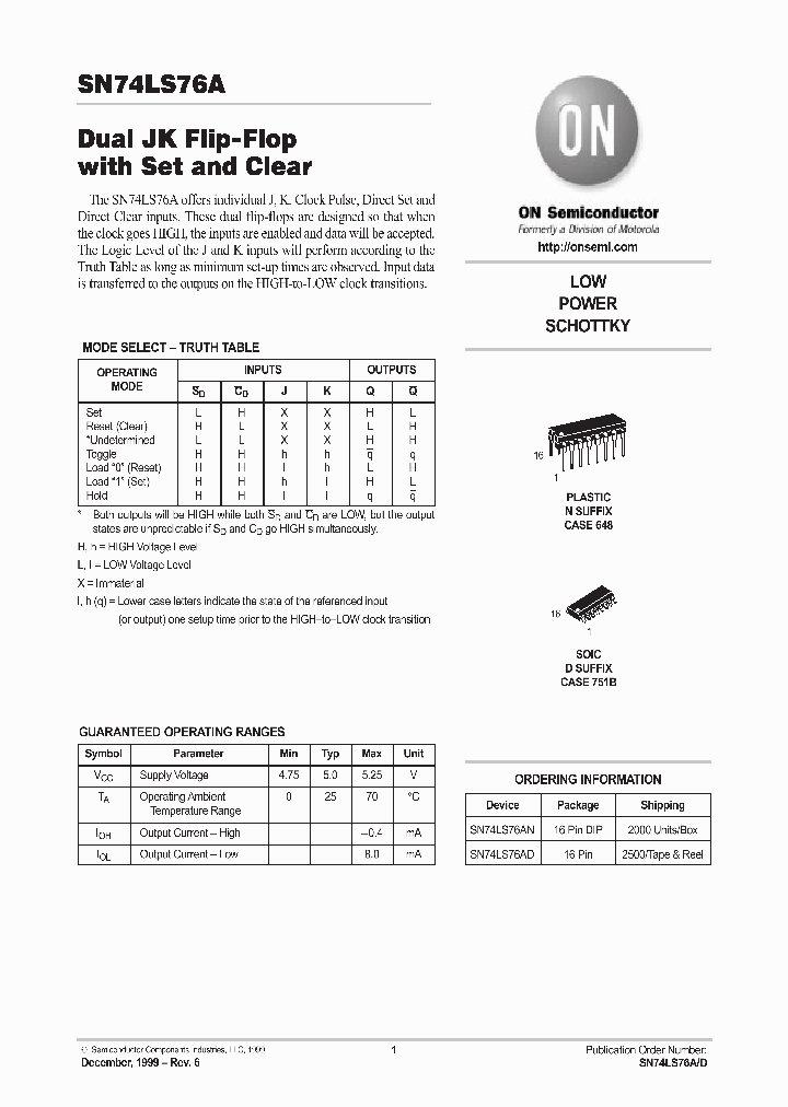 74LS76_186744.PDF Datasheet