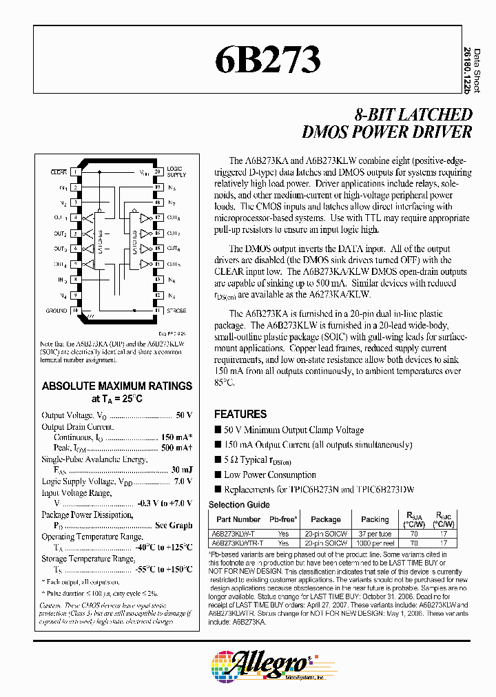 A6B273KLW-T_734195.PDF Datasheet