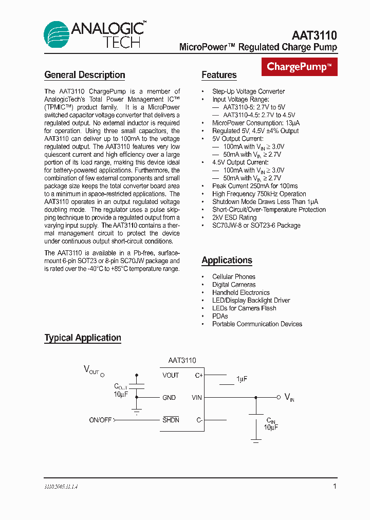 AAT3110IGU-45-T1_616287.PDF Datasheet