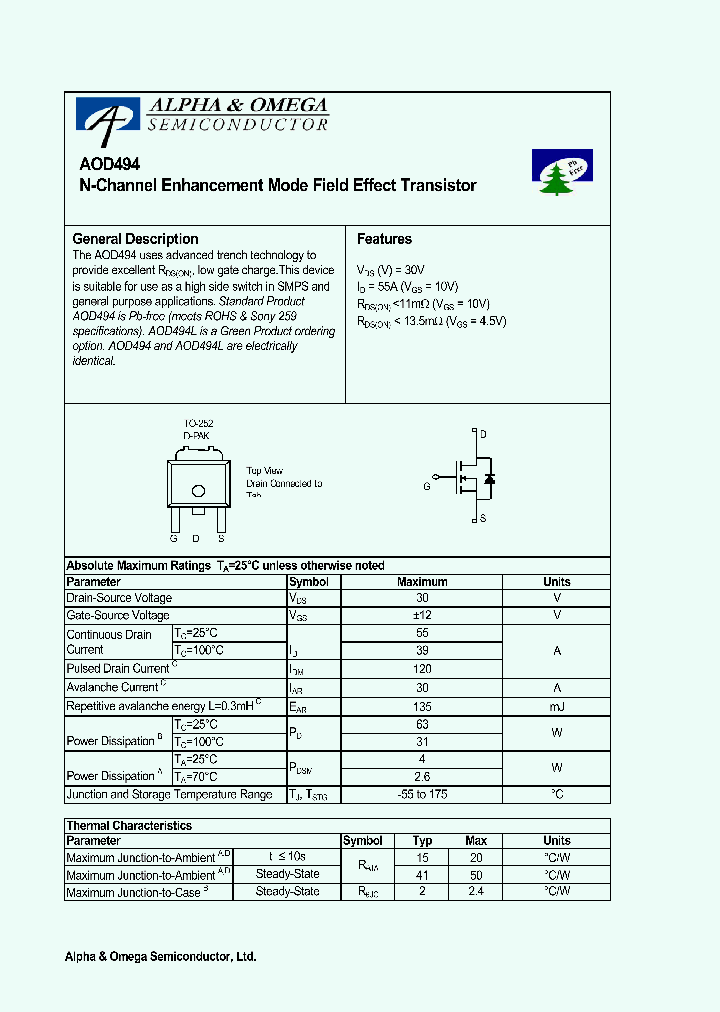 AOD494_650519.PDF Datasheet