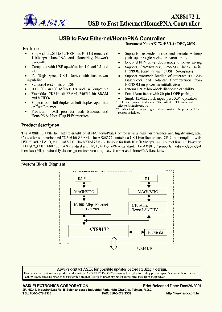 AX88172L_657302.PDF Datasheet