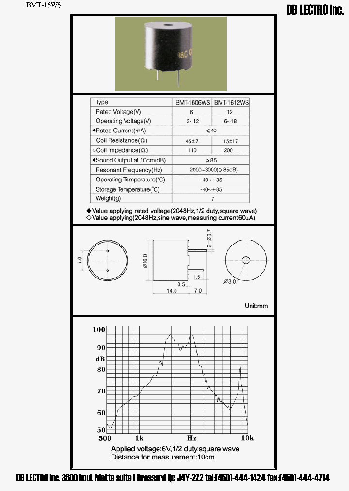 BMT-1606WS_622570.PDF Datasheet