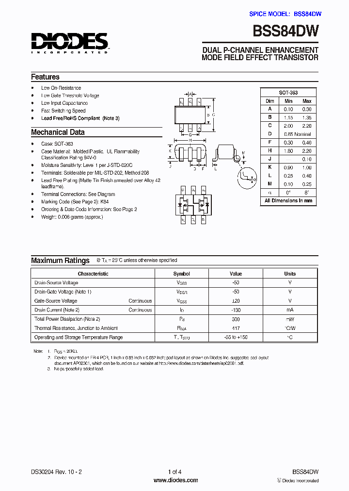 BSS84DW1_730584.PDF Datasheet