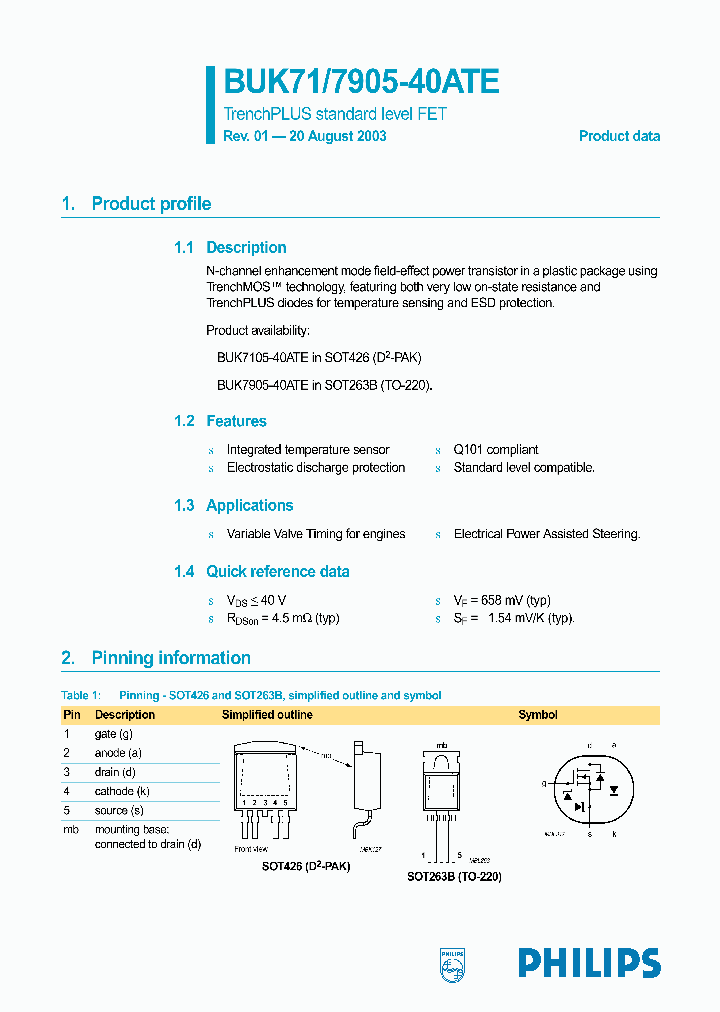 BUK7905-40ATE_711428.PDF Datasheet