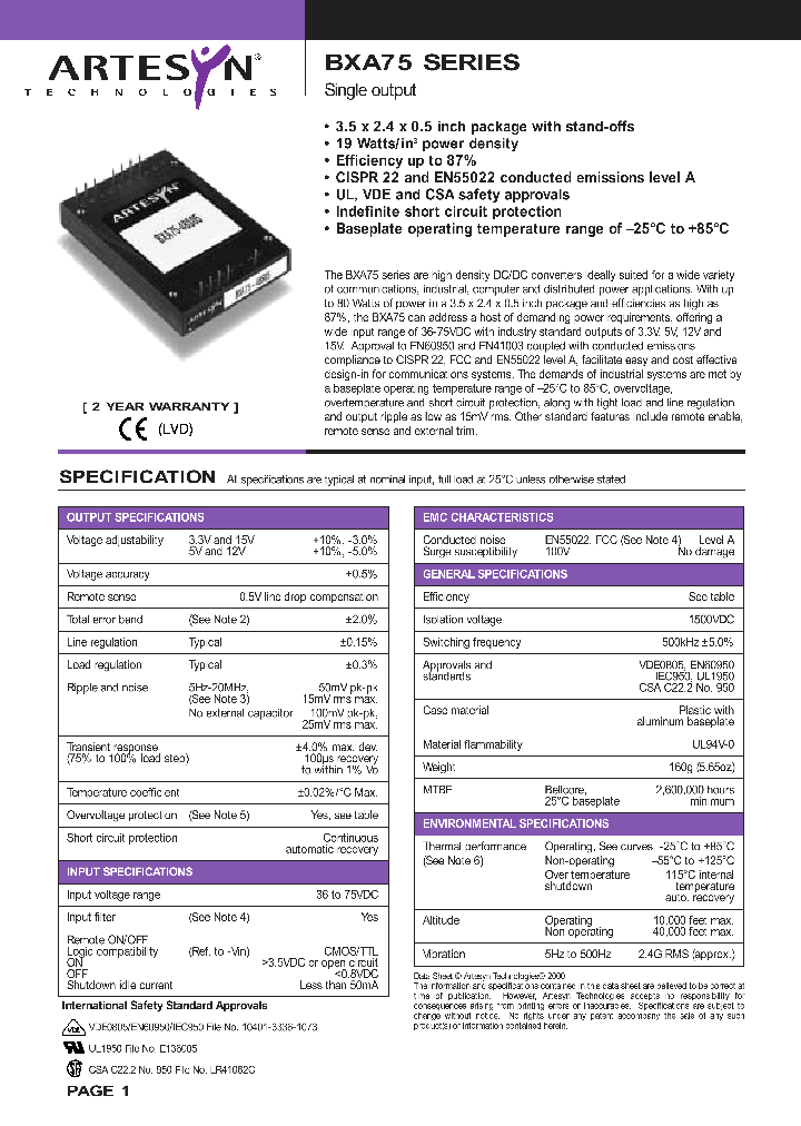 BXA75_670160.PDF Datasheet