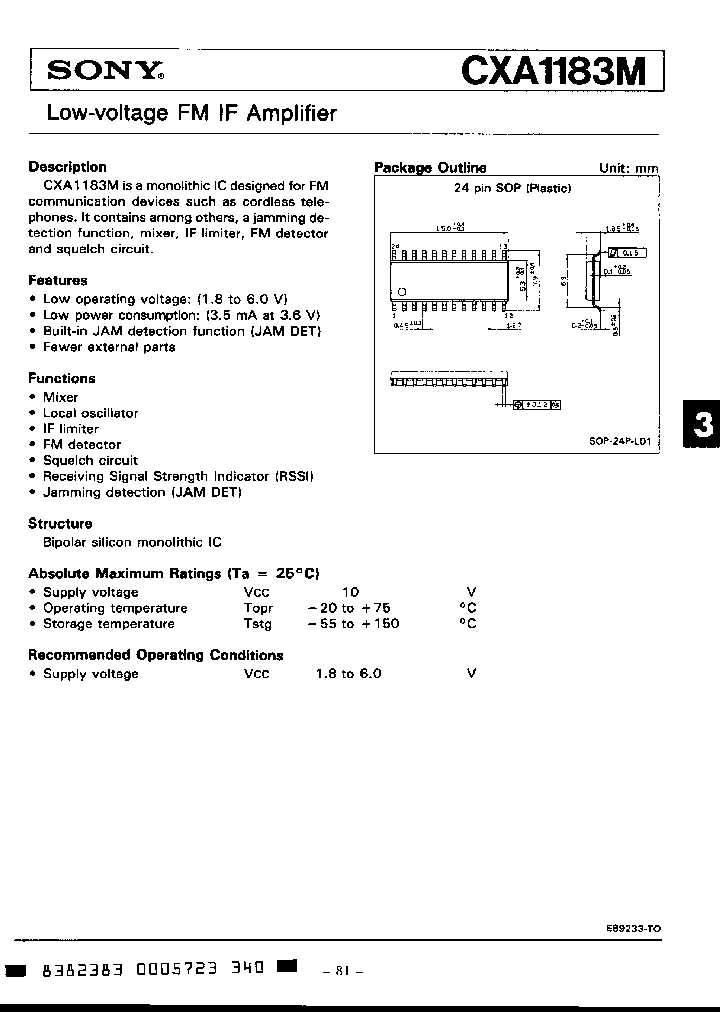 CXA1183M_609421.PDF Datasheet