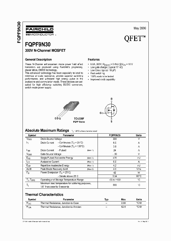 FQPF9N30_581172.PDF Datasheet