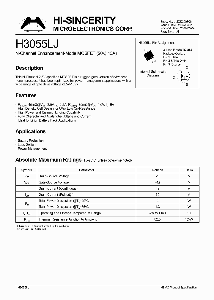 H3055LJ_618620.PDF Datasheet