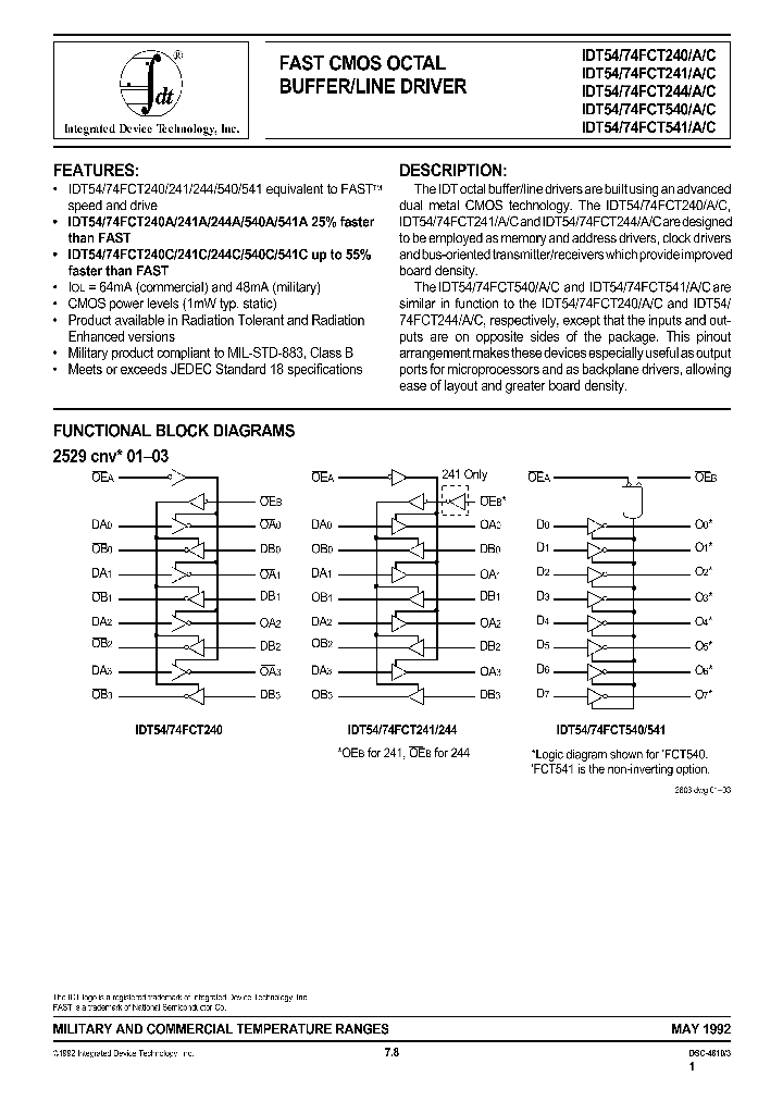 IDT74FCT541_195559.PDF Datasheet