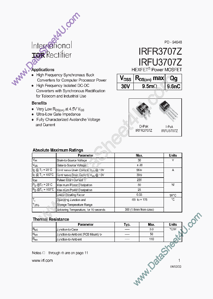 IRFR3707Z_567728.PDF Datasheet