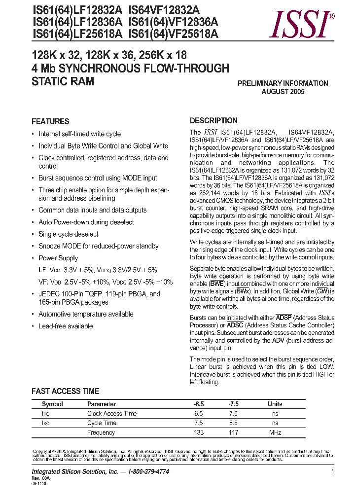 IS61LF12832A_466360.PDF Datasheet