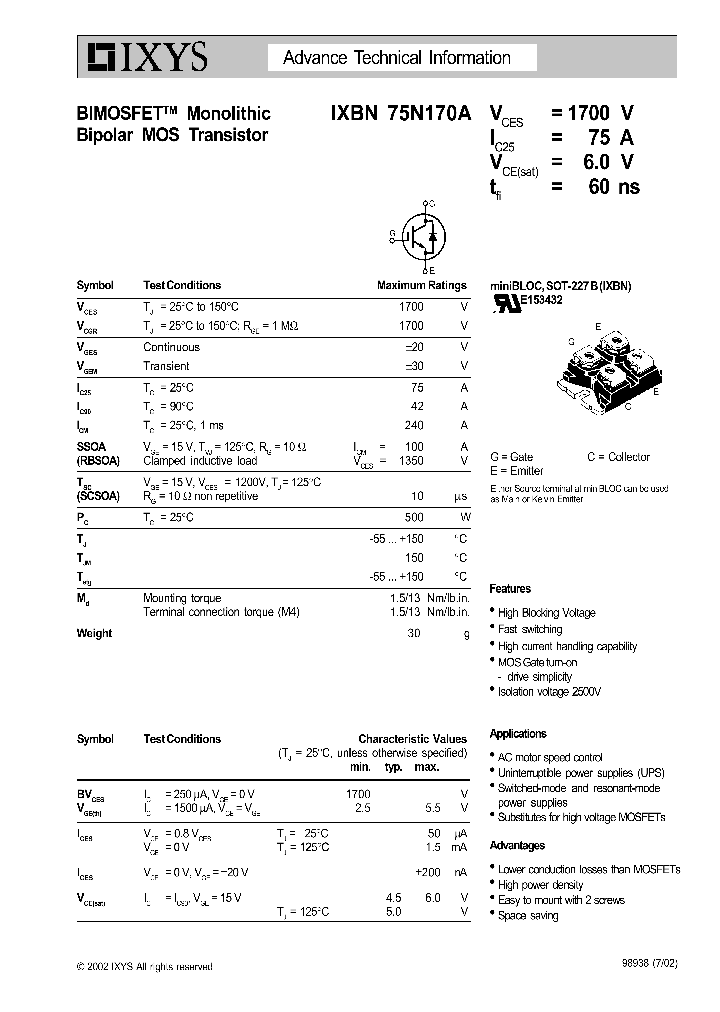 IXBN75N170A_646633.PDF Datasheet