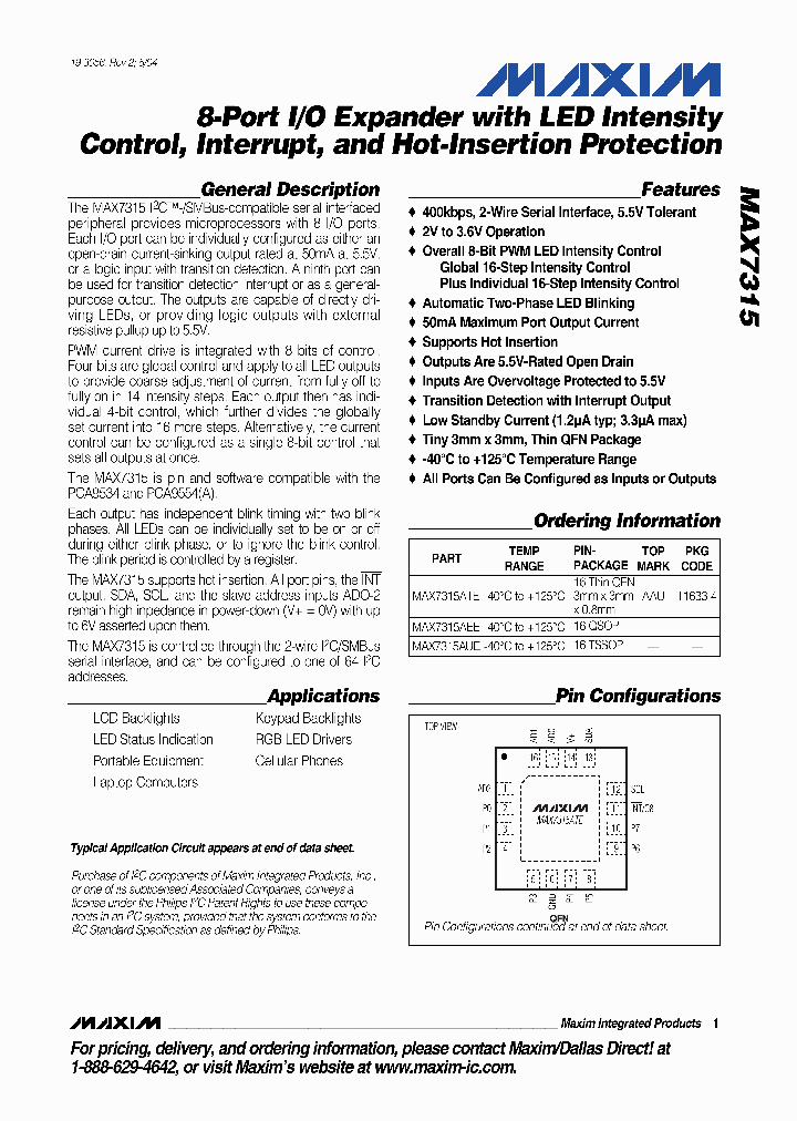 MAX7315AEE_658165.PDF Datasheet