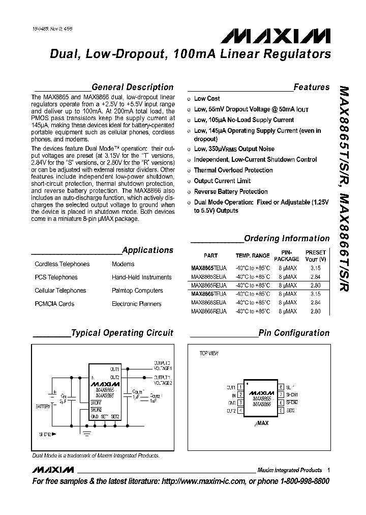 MAX8865REUA_30314.PDF Datasheet