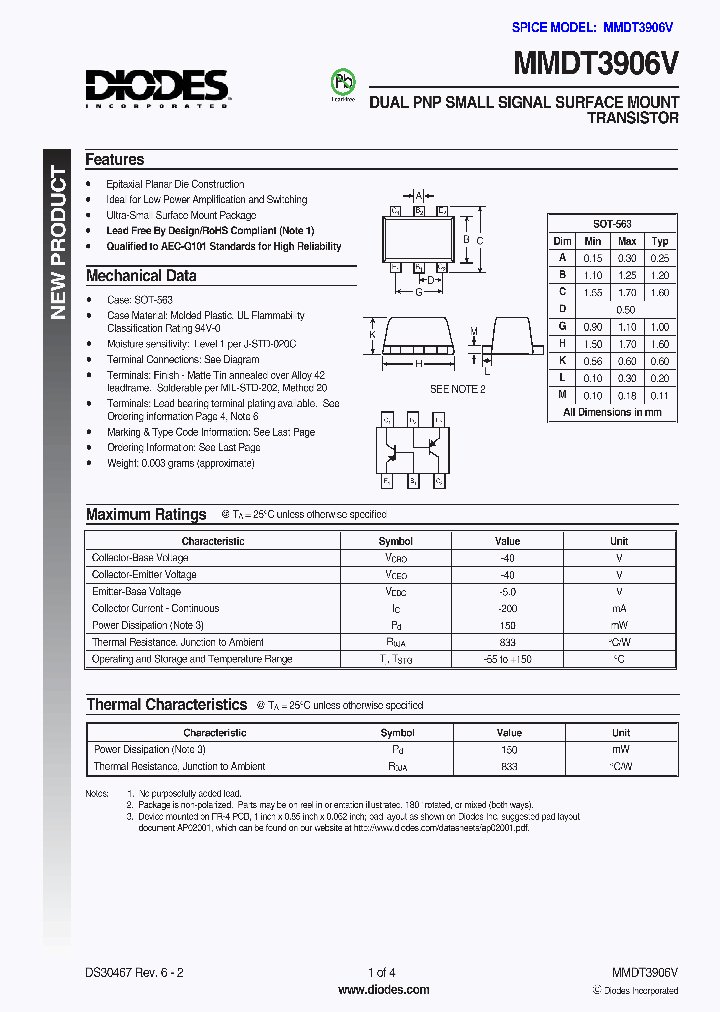 MMDT3906V_646305.PDF Datasheet