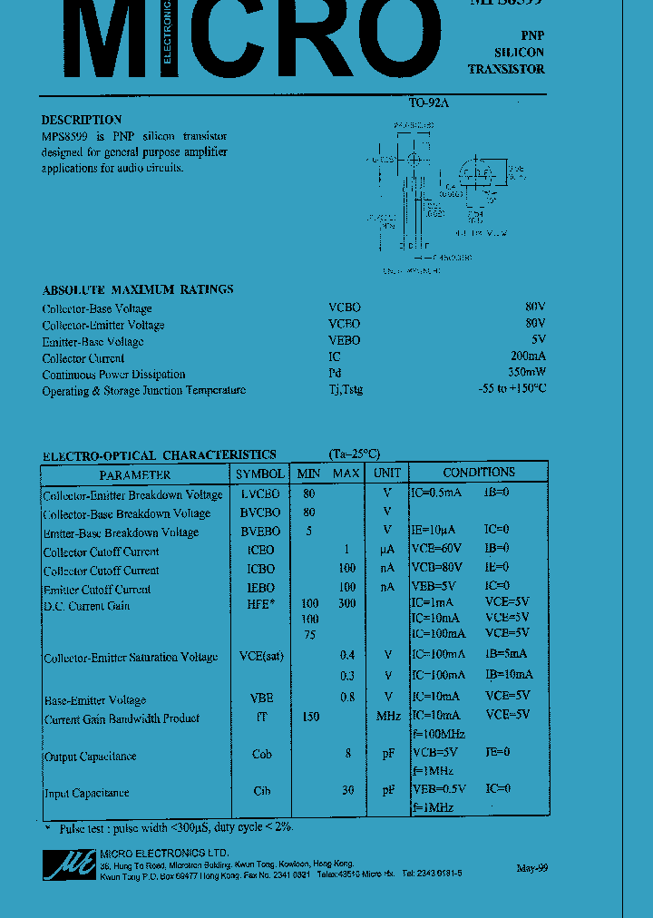 MPS8599_562433.PDF Datasheet