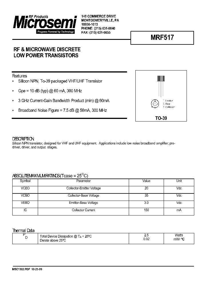 MRF517_582712.PDF Datasheet