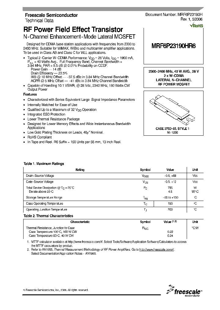 MRF6P23190HR6_750660.PDF Datasheet