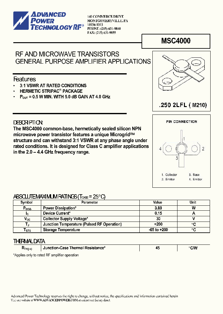 MSC4000_647563.PDF Datasheet