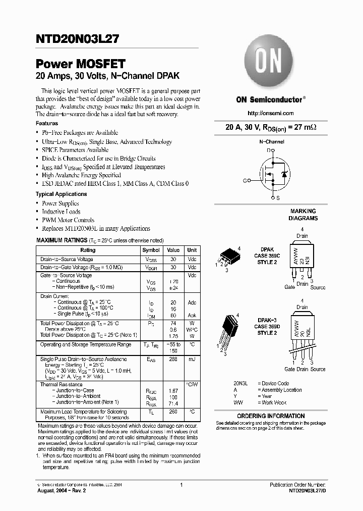 NTD20N03L27_192224.PDF Datasheet