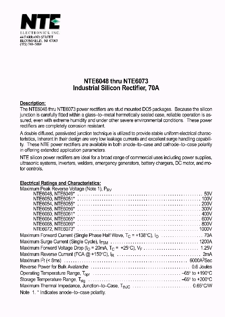 NTE6048_643856.PDF Datasheet