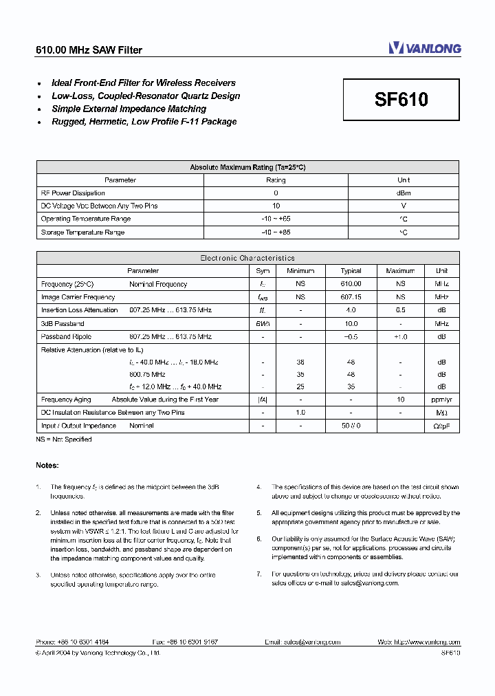 SF610_613999.PDF Datasheet