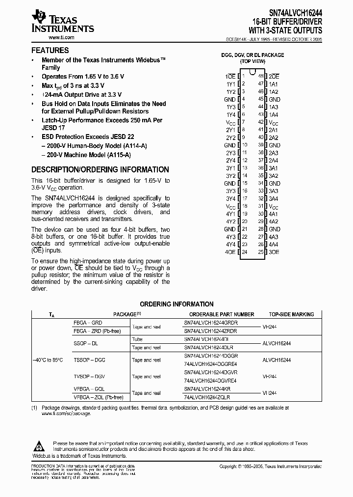 SN74ALVCH16244GRDR_751720.PDF Datasheet