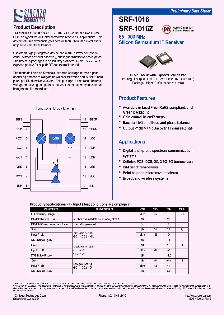 SRF-1016_569823.PDF Datasheet