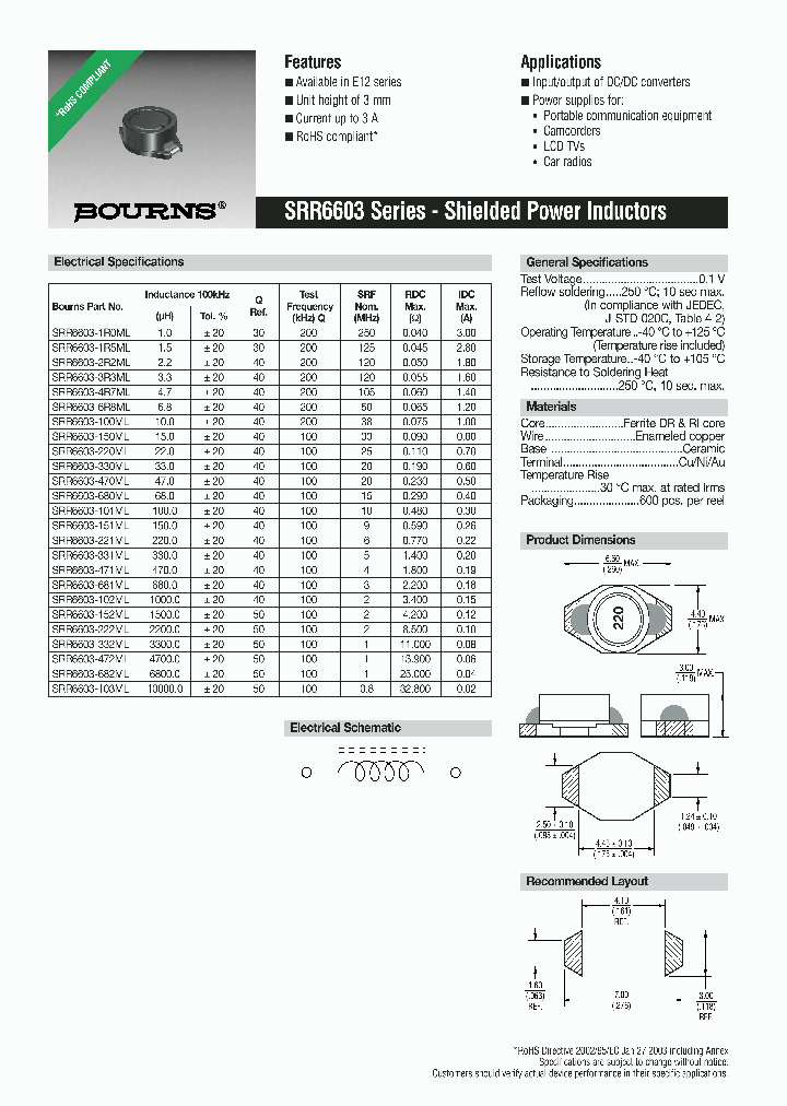 SRR6603-152ML_696643.PDF Datasheet