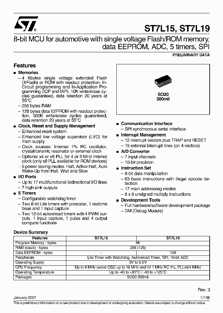 ST7FL15F1MATRE_731503.PDF Datasheet