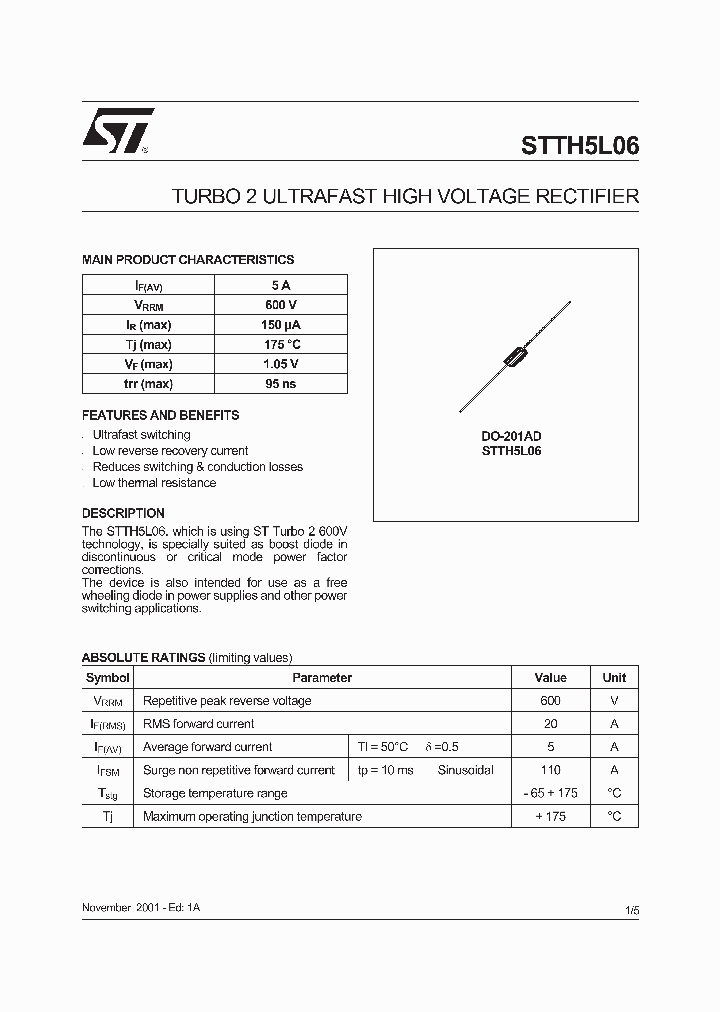 STTH5L06_604215.PDF Datasheet