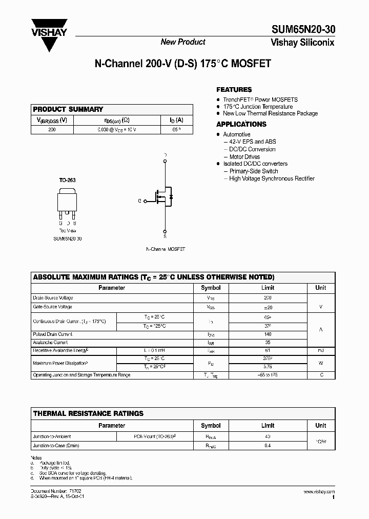SUM65N20-30_562553.PDF Datasheet