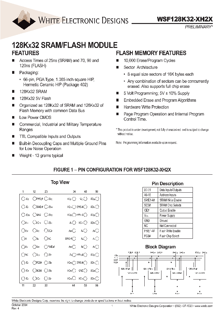 WSF128K32-29H2C_651430.PDF Datasheet