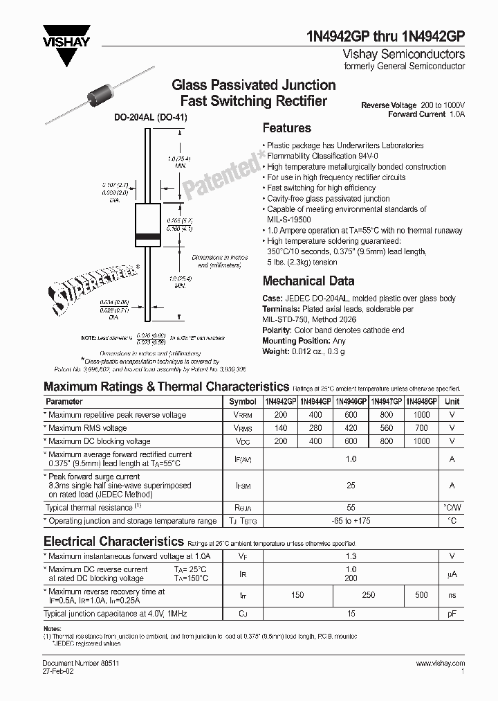1N4944GP_823440.PDF Datasheet
