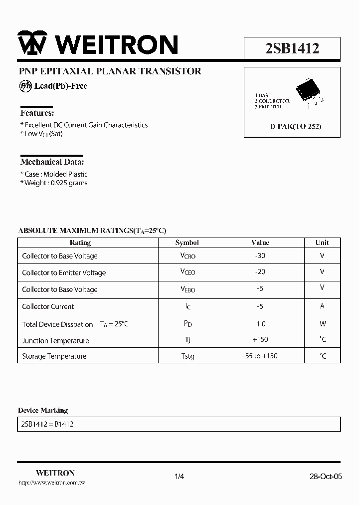 2SB1412_1016837.PDF Datasheet