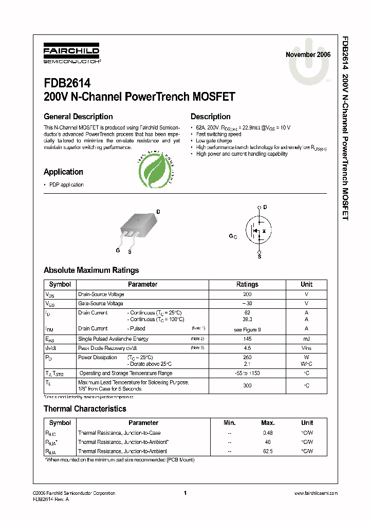 FDB2614_734242.PDF Datasheet
