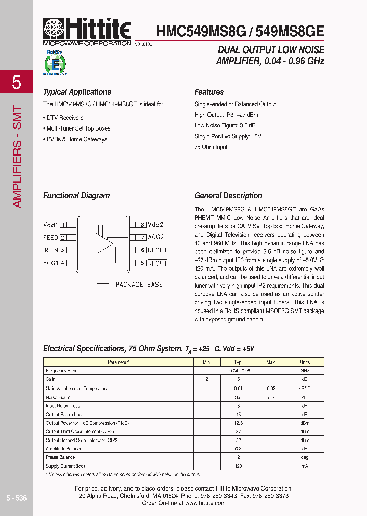 HMC549MS8G_618439.PDF Datasheet